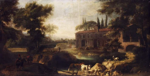 Supraport-Landschaft mit herrschaftlichem Landgut